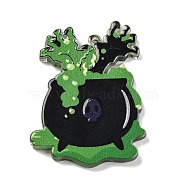 Halloween Theme Acrylic Pendants, Mixed Shapes, 41x30x2.5mm, Hole: 1.6mm(OACR-I010-01D)