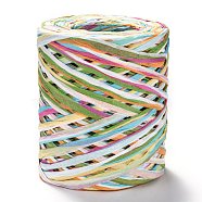 Raffia Ribbon, Packing Paper String, for Gift Wrapping, Cards decor, Party Decor, Craft Making, Colorful, 3~4mm, about 200m/roll(OCOR-I012-A01)