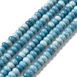 Natural Gemstone Beads Strands, Imitation Larimar, Dyed, Rondelle, Sky Blue, 6x4mm, Hole: 1mm, about 98pcs/strand, 15.12 inch(38.4cm)(G-F730-04B)