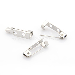 304 Stainless Steel Brooch Pin Back Bar Findings, Stainless Steel Color, 17x5.5x5mm, Hole: 2mm(X-STAS-J011-09B)