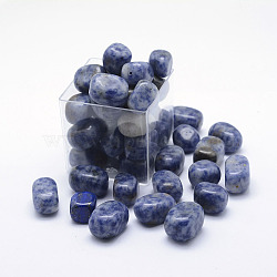 Natural Blue Spot Jasper Beads, Half Drilled, Nuggets, 11~20x14~25x11~16mm, hole: 1mm(G-H1462-06)