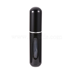 Portable Mini Spray Bottles, Aluminum Atomizer Shell, Plastic Inner Container, Refillable Atomizer Perfume Bottle, for Traveling, Column, Black, 80.8x17mm, Capacity: 5ml(0.17 fl. oz)(MRMJ-K001-A03)