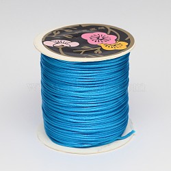 Nylon Thread, Rattail Satin Cord, Deep Sky Blue, 1mm, about 87.48 yards(80m)/roll(LW-K001-1mm-374)