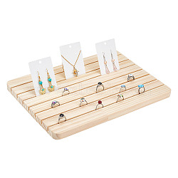 7-Slot Wooden Ring Display Boards, Jewelry Trays for Rings Storage, Rectangle, Blanched Almond, 23.7x33.5x1.7cm, Slot: 3mm(RDIS-WH0009-025A)