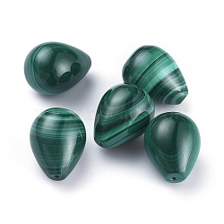 Natural Malachite Beads, Dyed, Half Drilled, Teardrop, 20x15mm, Half Hole: 1.2mm(G-D0018-03)