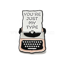 Typewriter with Letter Enamel Pins, Alloy Brooches for Backpack Clothes, Mixed Color, 30.5x19mm(JEWB-R050-01EB-04)