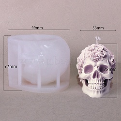 Skull Shape Candle DIY Food Grade Silicone Statue Mold, Resin Casting Molds, for UV Resin, Epoxy Resin Craft Making, Flower, 7x9.9x7.7cm, Inner Diameter: 5.8x8.7x4.2cm(PW-WG19280-02)