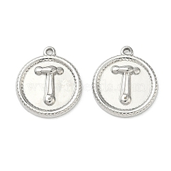 304 Stainless Steel Pendants, Flat Round with Hammer Charm, Stainless Steel Color, 18x16x2.5mm, Hole: 1.2mm(STAS-C167-02P)