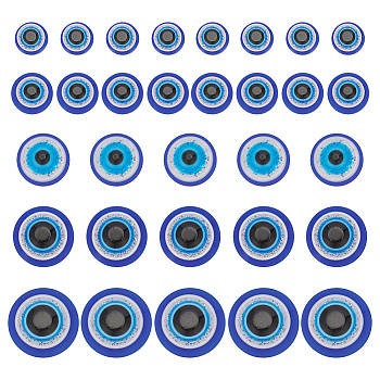 350Pcs 5 Styles Craft Resin Doll Eyes, Stuffed Toy Eyes, Blue, 7.5~16x3~4.5mm
