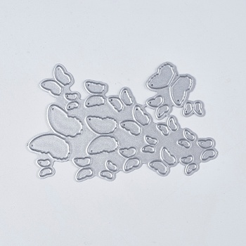 Carbon Steel Cutting Dies Stencils, for DIY Scrapbooking/Photo Album, Decorative Embossing DIY Paper Card, Butterfly, Matte Platinum, 62x99x0.8mm