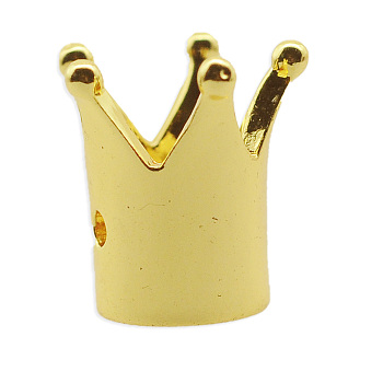 Brass European Beads, Crown, Light Gold, 11.5x11x10.5mm, Hole: 5mm, 3pcs/bag
