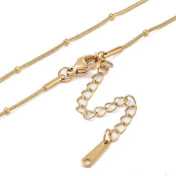 Ion Plating(IP) 201 Stainless Steel Chain Necklaces, Satellite Chains, Real 18K Gold Plated, 15.83 inch(40.2cm)