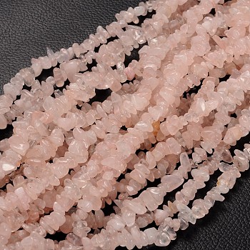 Natural Rose Quartz Chip Beads, 5~8mm, Hole: 0.3mm, about 32~32.5 inch long