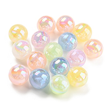 Opaque Acrylic Beads, Round, Mixed Color, 16mm, Hole: 1.4mm