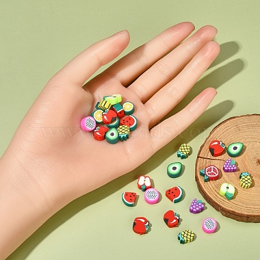 100Pcs 10 Style Handmade Polymer Clay Beads Set(CLAY-YW0001-55)-5