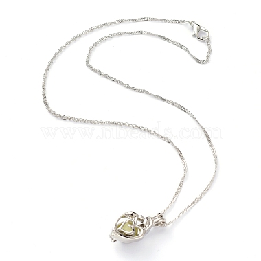 Ожерелья с подвесками в форме сердца из светящегося сплава(NJEW-F284-07A)-3