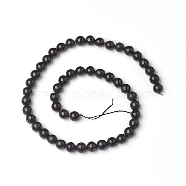 Natural Shungite Beads Strands(G-I271-C03-6mm)-2