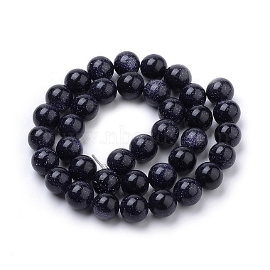 Chapelets de perles en pierre d'or bleue synthétique(X-G-S259-41-8mm)-2