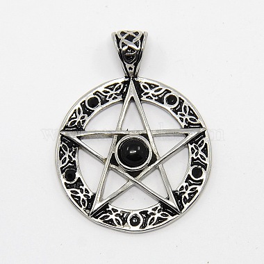 Antique Silver Star 304 Stainless Steel Pendants