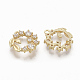 Brass Micro Pave Clear Cubic Zirconia Links(ZIRC-Q021-039G-NF)-2