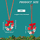couronne de Noël au crochet avec décorations suspendues en forme de cloche(HJEW-WH0007-13)-2