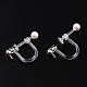 Resin Clip-on Earring Converter with Loops & ABS Plastic Imitation Pearl Beaded(STAS-T064-01P)-4