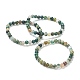 Natural Indian Agate Beaded Stretch Bracelets(BJEW-A117-B-46)-1
