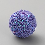 Opaque Acrylic Glitter Beads, Round, Medium Slate Blue, 20~20.5x18.5~19.5mm, Hole: 2.5mm(FIND-CJC0010-111A-14)
