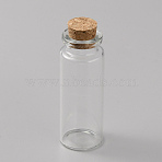 Glass Bottle, with Cork Plug, Wishing Bottle, Column, Clear, 2.2x6.5cm, Capacity: 15ml(0.51fl. oz)(CON-WH0089-29E)