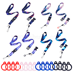 4Pcs 4 Colors Starry Sky Theme Polyester Cord Mobile Accessories, Cell Phone Lanyards, with 16Pcs 4 Colors Silicone Pendant, Mixed Color, 590x24mm(AJEW-HY0002-29)
