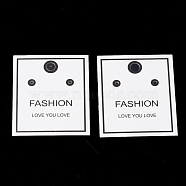 Paper Display Cards, Used For Necklaces, Earrings, Bracelets and Pendants, Rectangle, White, 59x50x0.3mm, Hole: 6mm(X-CDIS-S025-32)