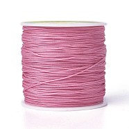 Round String Thread Polyester Fibre Cords, Flamingo, 0.8mm, about 109.36 yards(100m)/roll(OCOR-J003-34)