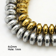 Non-Magnetic Synthetic Hematite Beads Strands, Grade A, Rondelle, Mixed Color, 4x2mm(G-C124-4x2mm-M)