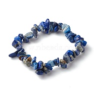Natural Lapis Lazuli Chip Bead Stretch Bracelets for Children, Inner Diameter: 1-7/8 inch(4.8~5.1cm)(BJEW-JB06388-04)