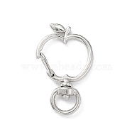 Apple Alloy Swivel Clasps, Long-Lasting Plated, Platinum, 38x23.5x6mm, Hole: 8.5x4.5mm(X-FIND-L012-02P)