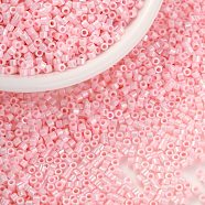 Cylinder Seed Beads, Opaque Colours Luster, Uniform Size, Hot Pink, 2x1.3~1.5mm, Hole: 0.8~1mm, about 40000pcs/bag, 450g/bag(SEED-H001-B02)