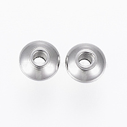 201 Stainless Steel Spacer Beads, Disc, Stainless Steel Color, 5x2.5mm, Hole: 1.5mm(STAS-H410-12P-B)