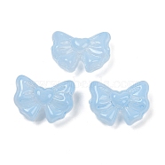 Transparent Glass Beads, Bowknot, Baking Paint, Light Steel Blue, 13x17.5x8.5mm, Hole: 1mm(DGLA-E004-10G)