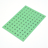 Plastic Stickers, Round with Number, Green, 14x10cm(DIY-TAC0010-15D)