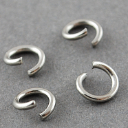 304 Stainless Steel Jump Rings, Open Jump Rings, Stainless Steel, 18 Gauge, 8x1mm, Inner Diameter: 6mm(A-STAS-R049-8x1mm)