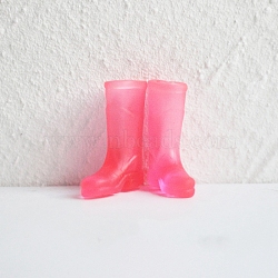 Resin Rain Boots Model, Micro Landscape Dollhouse Accessories, Pretending Prop Decorations, Hot Pink, 34x27x9mm, Inner Diameter: 13mm(PW-WG36395-01)