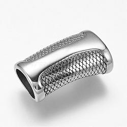 304 Stainless Steel Magnetic Clasps with Glue-in Ends, Rectangle, Antique Silver, 29x17.5x11mm, Hole: 8x12mm(STAS-K122-13)