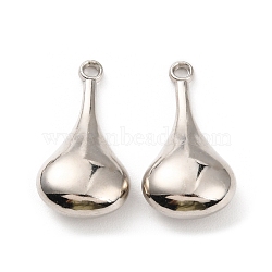 CCB Plastic Pendants, Teardrop Charm, Platinum, 31.5x16.5x8.5mm, Hole: 2.2mm(X-CCB-D005-19P)