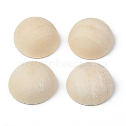 Unfinished Natural Wood Cabochons, Undyed, Half Round/Dome, Old Lace, 19x10mm(WOOD-R269-F)