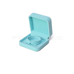 Velvet Jewelry Boxes, Bracelet/Bangle Gift Boxes, Square, Turquoise, 9x9x4cm(PW-WG59858-04)