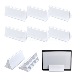 NBEADS 6Pcs Triangle Plastic Card Holders, Price Tag Name Stand, White, 60x150x60mm(DJEW-NB0001-13)