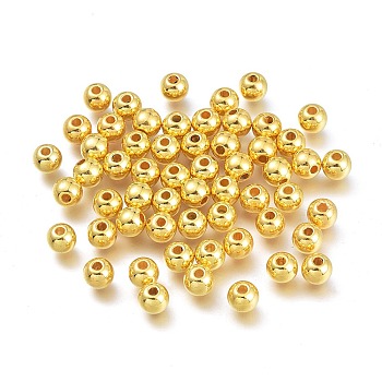 CCB Plastic Round Bead Spacers, Golden, 5mm, Hole: 1.5mm