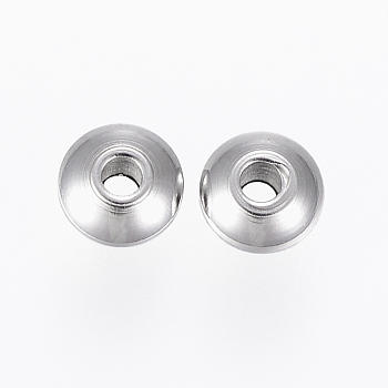 201 Stainless Steel Spacer Beads, Disc, Stainless Steel Color, 5x2.5mm, Hole: 1.5mm