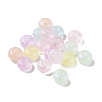 Transparent Acrylic Beads, Luminous Beads, Glow in the Dark, Rondelle, Mixed Color, 13.5x8mm, Hole: 5mm, about 510pcs/500g