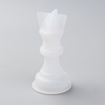 Chess Silicone Mold, Family Games Epoxy Resin Casting Molds, for DIY Kids Adult Table Game, King, White, 67x36mm, Inner Diameter: 25mm